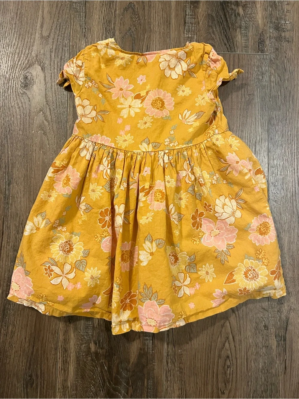 OshKosh B'gosh Mustard Yellow Floral Button-Front Dress